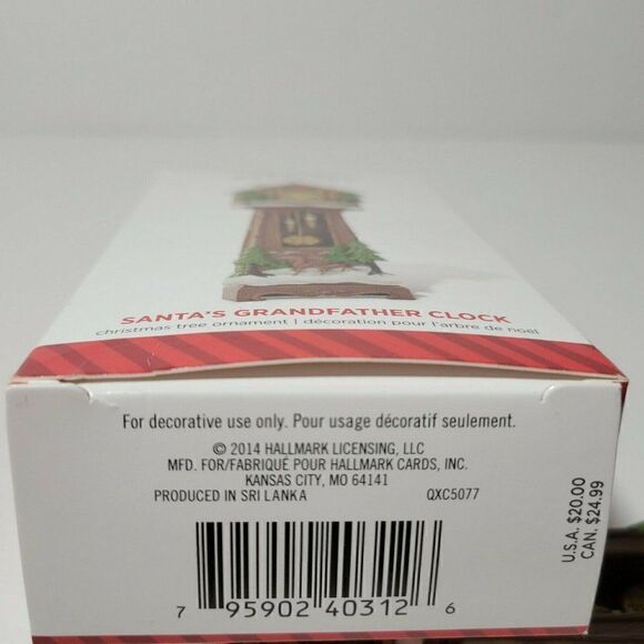 Hallmark Keepsake Christmas Ornament Santas Grandfather Clock 2014 Ornament Club - Picture 12 of 12
